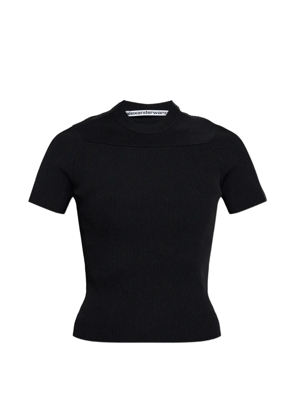 Alexander Wang ribbed logo-embroidered T-shirt - Nero