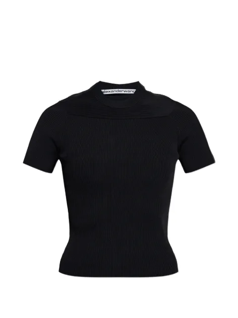Alexander Wang t-shirt côtelé à logo brodé