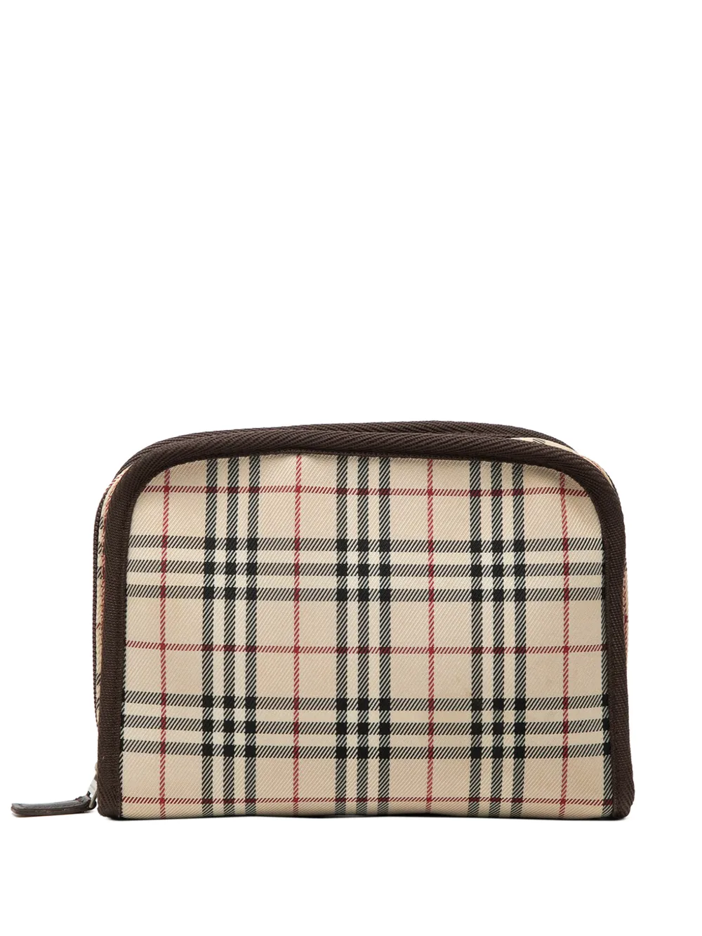 Pre-owned Burberry 2000-2017 House Check Canvas Cosmetic Pouch In Neutral