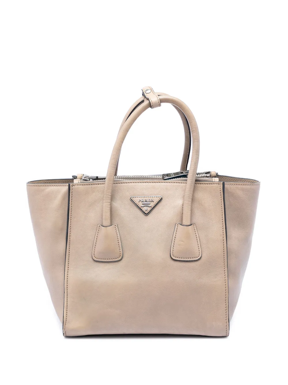 Prada Pre-Owned 2010-2026 Small Glace Calf Twin Pocket satchel - Toni neutri