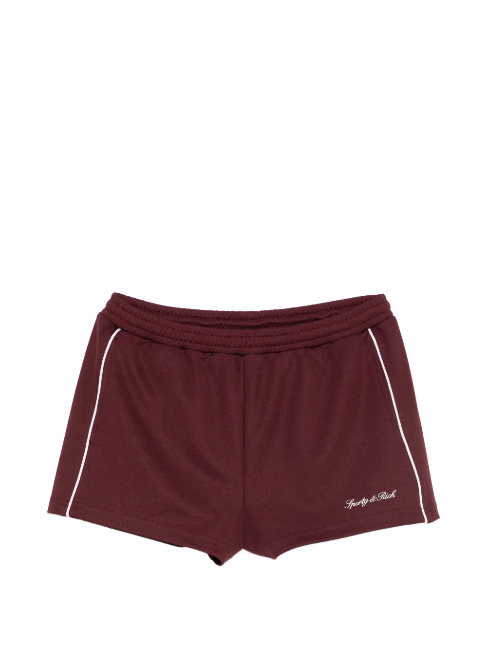 Sporty & Rich logo-embroidered track shorts - Rosso