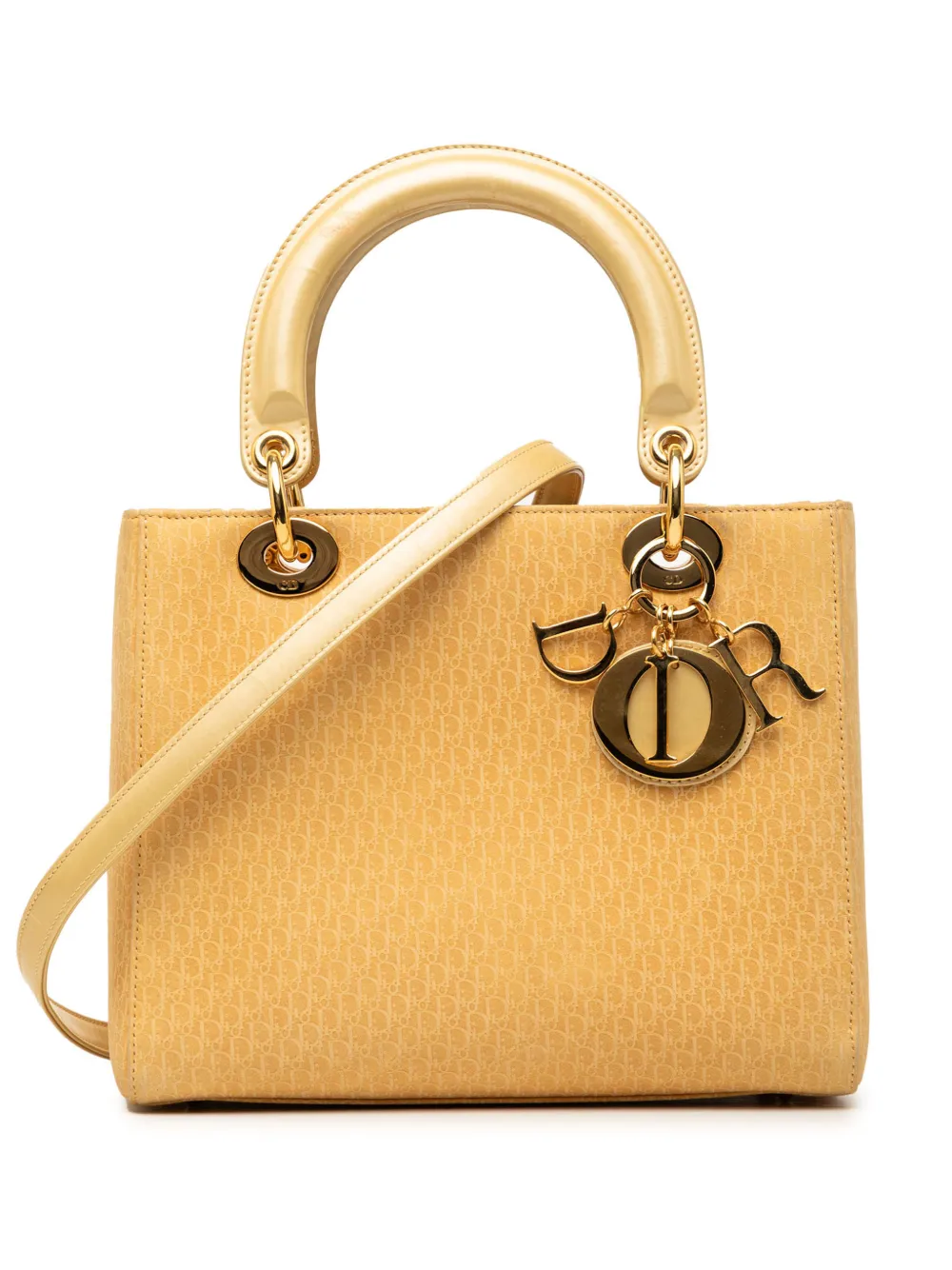 Christian Dior Pre-Owned 2001 Medium Suede Diorissimo Lady Dior satchel - Neutrals