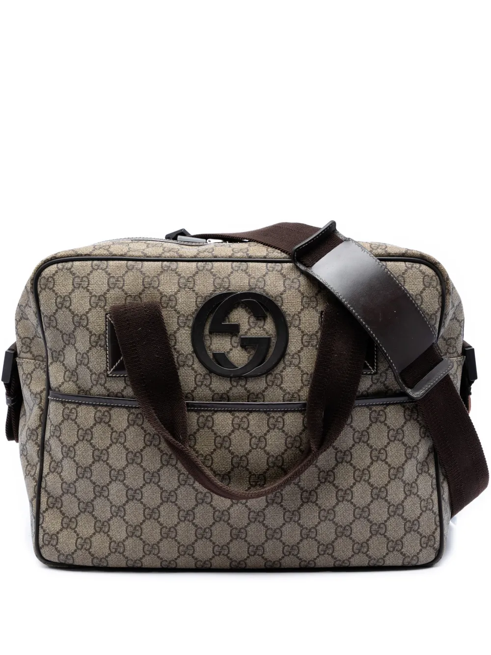 Gucci Pre-Owned 2016-2026 GG Supreme Interlocking G Briefcase business bag - Toni neutri