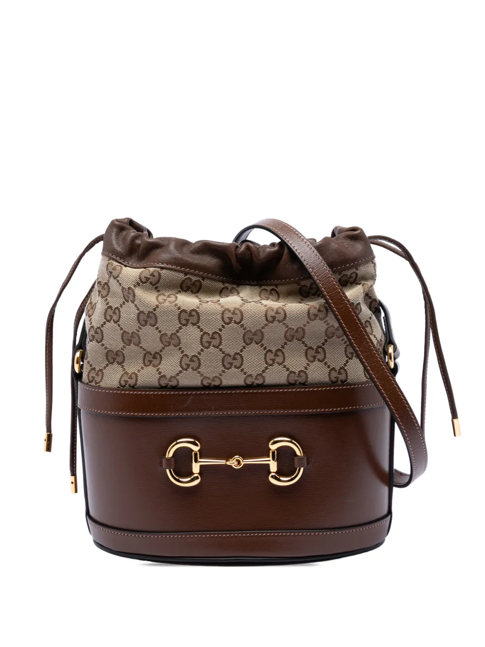 Gucci Pre-Owned 2016-2026 GG Canvas Horsebit 1955 bucket bag - Neutrals