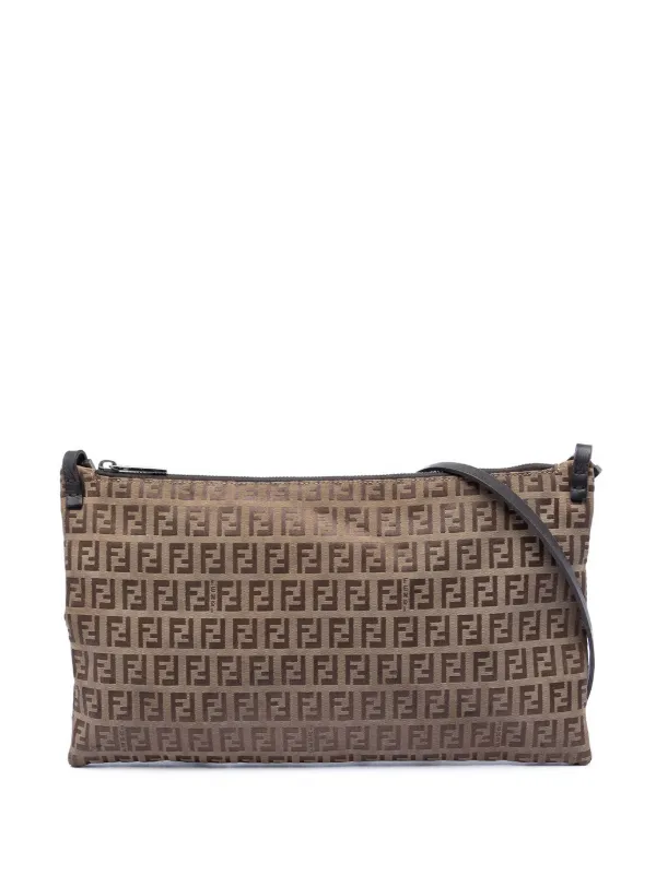 Fendi Pre-owned 2000-2010 Zucchino Canvas Crossbody Bag in Neutrals