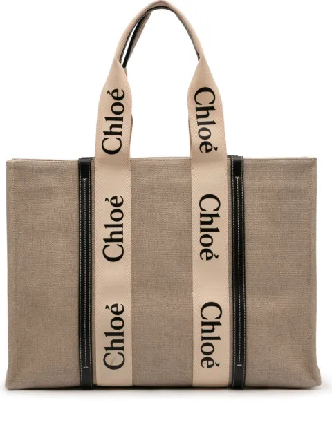 Chloé Pre-Owned bolso shopper Woody grande de lona 2022-2026