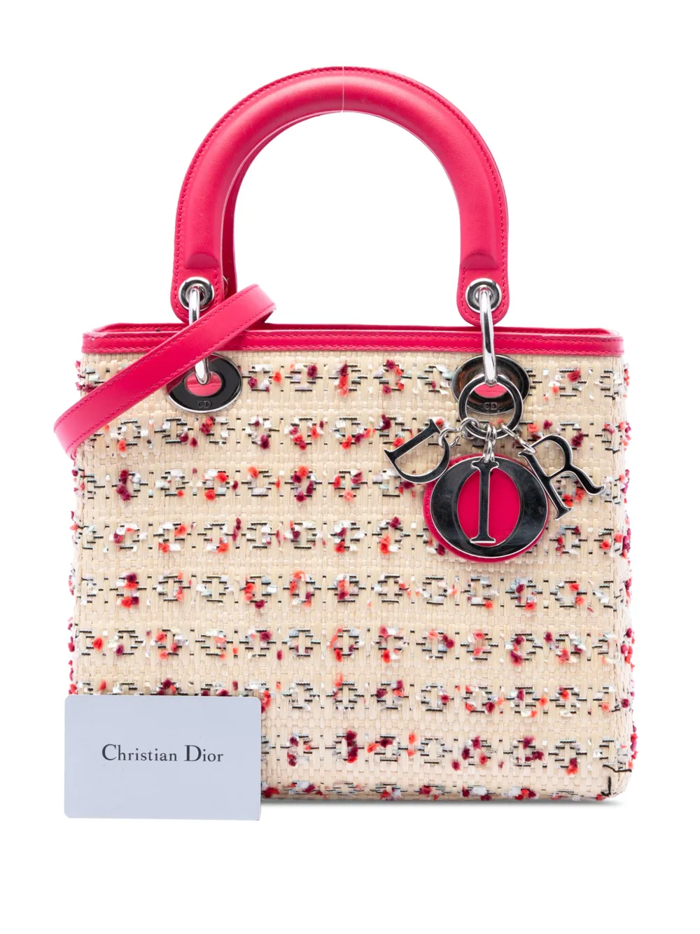 Christian Dior Pre-Owned 2013 Medium Woven Raffia Lady Dior