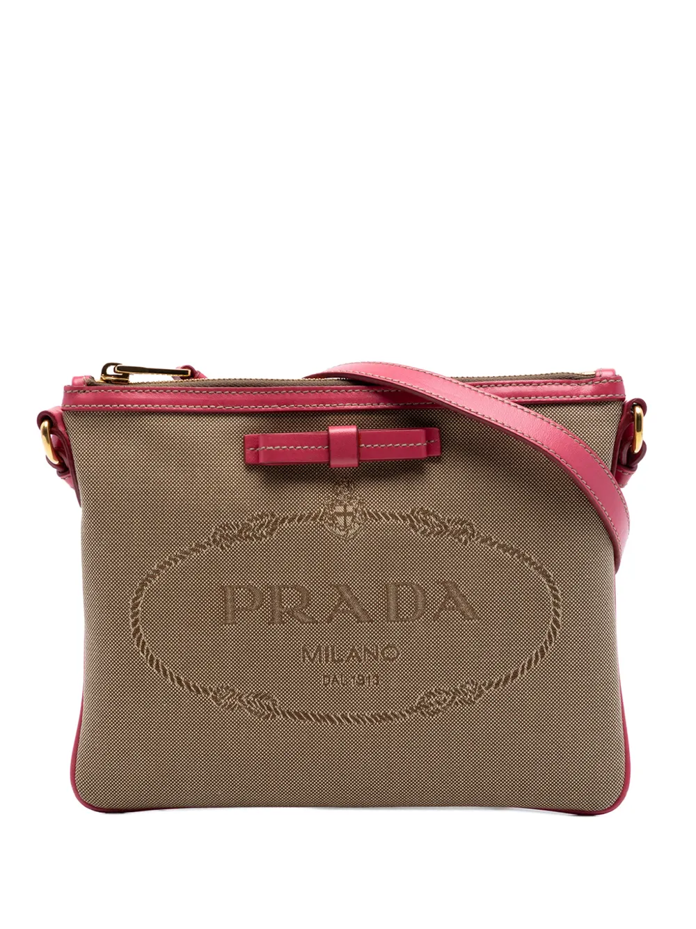 Prada Pre-Owned 2010-2026 Canvas Canapa Logo Bow crossbody bag - Toni neutri