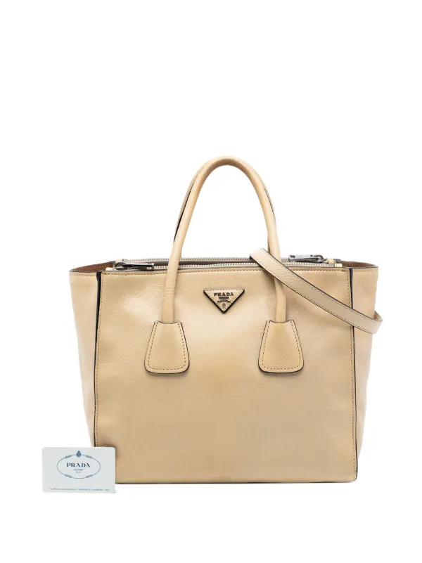 Prada Pre-Owned 2010-2026 Glace Calf Twin Pocket Double Handle