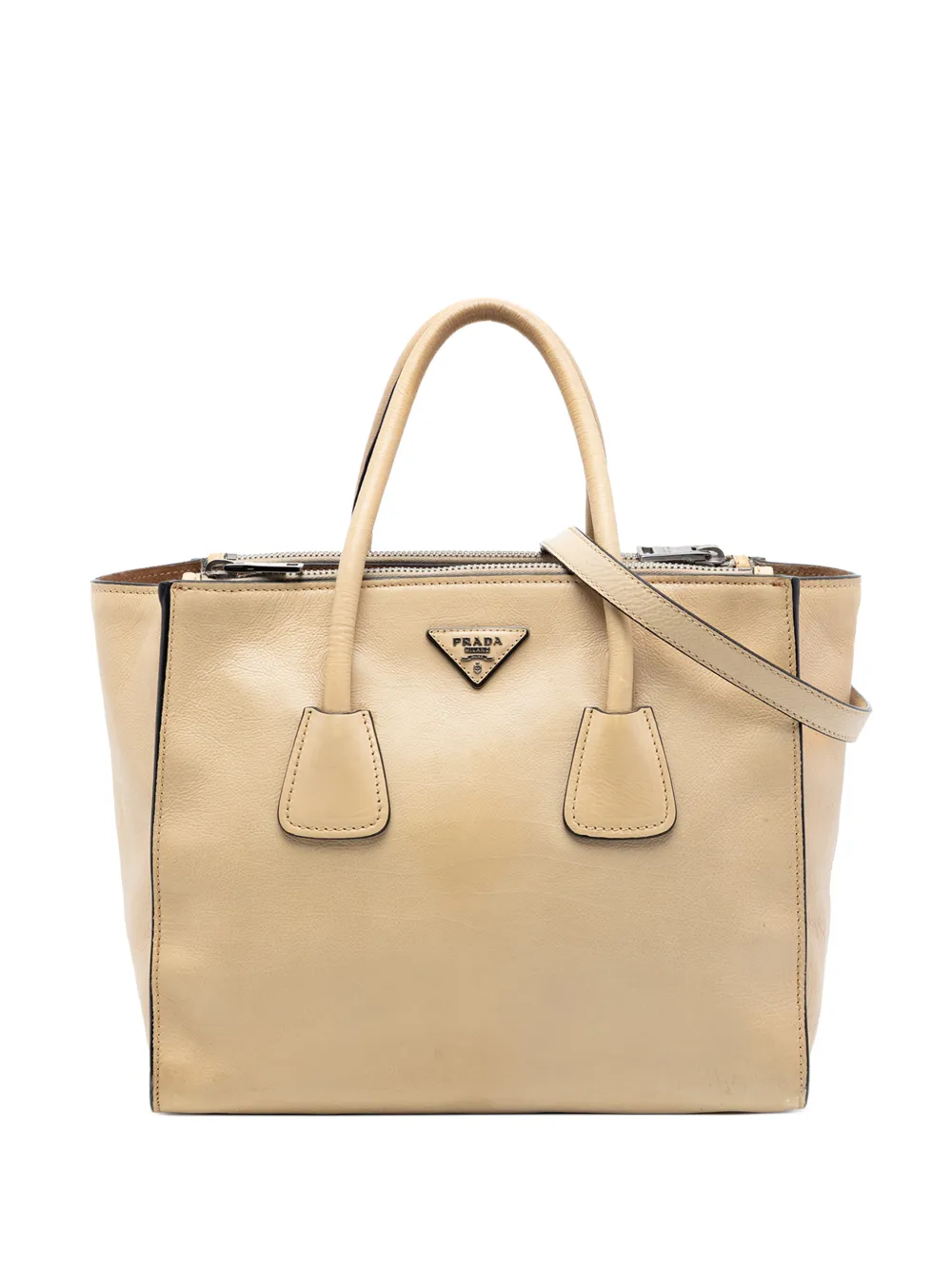 Prada Pre-Owned 2010-2026 Glace Calf Twin Pocket Double Handle satchel - Toni neutri