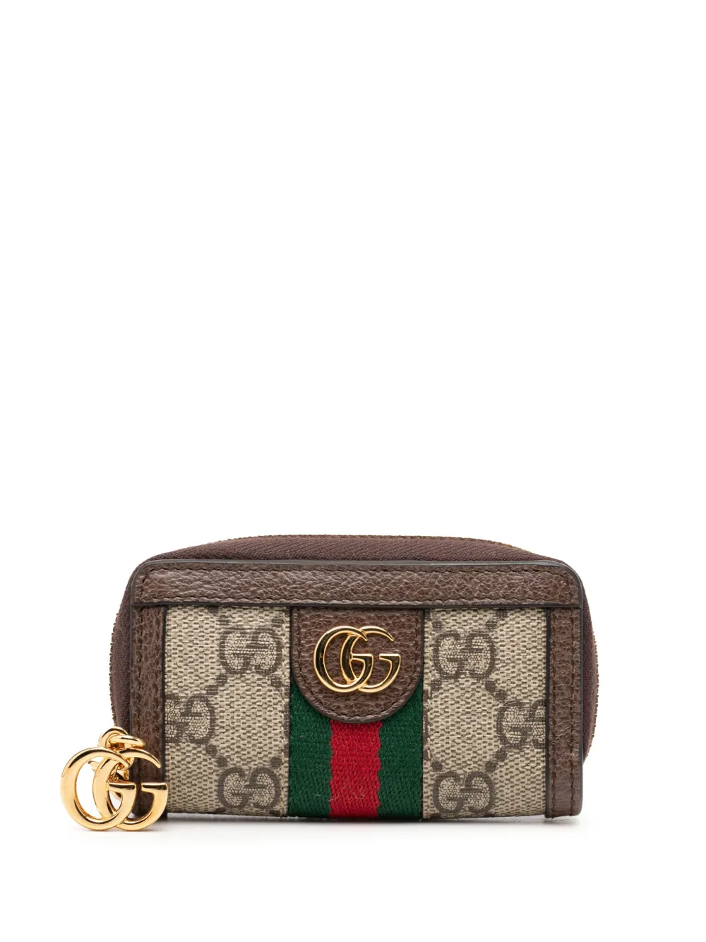 Pre-owned Gucci 2000-2015 Gg Supreme Ophidia Key Case Coin Pouch In Neutral