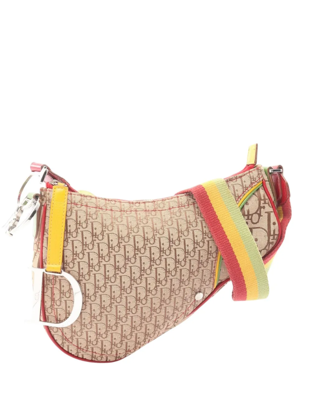 Christian Dior Pre-Owned 20th Century Diorissimo Canvas Rasta Saddle crossbody bag - Toni neutri