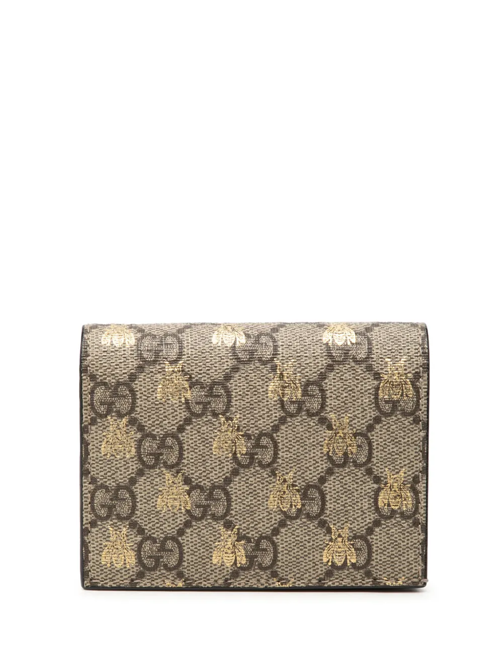 Pre-owned Gucci 2000-2015 Gg Supreme Bees Bifold Wallet Small Wallets In Neutral