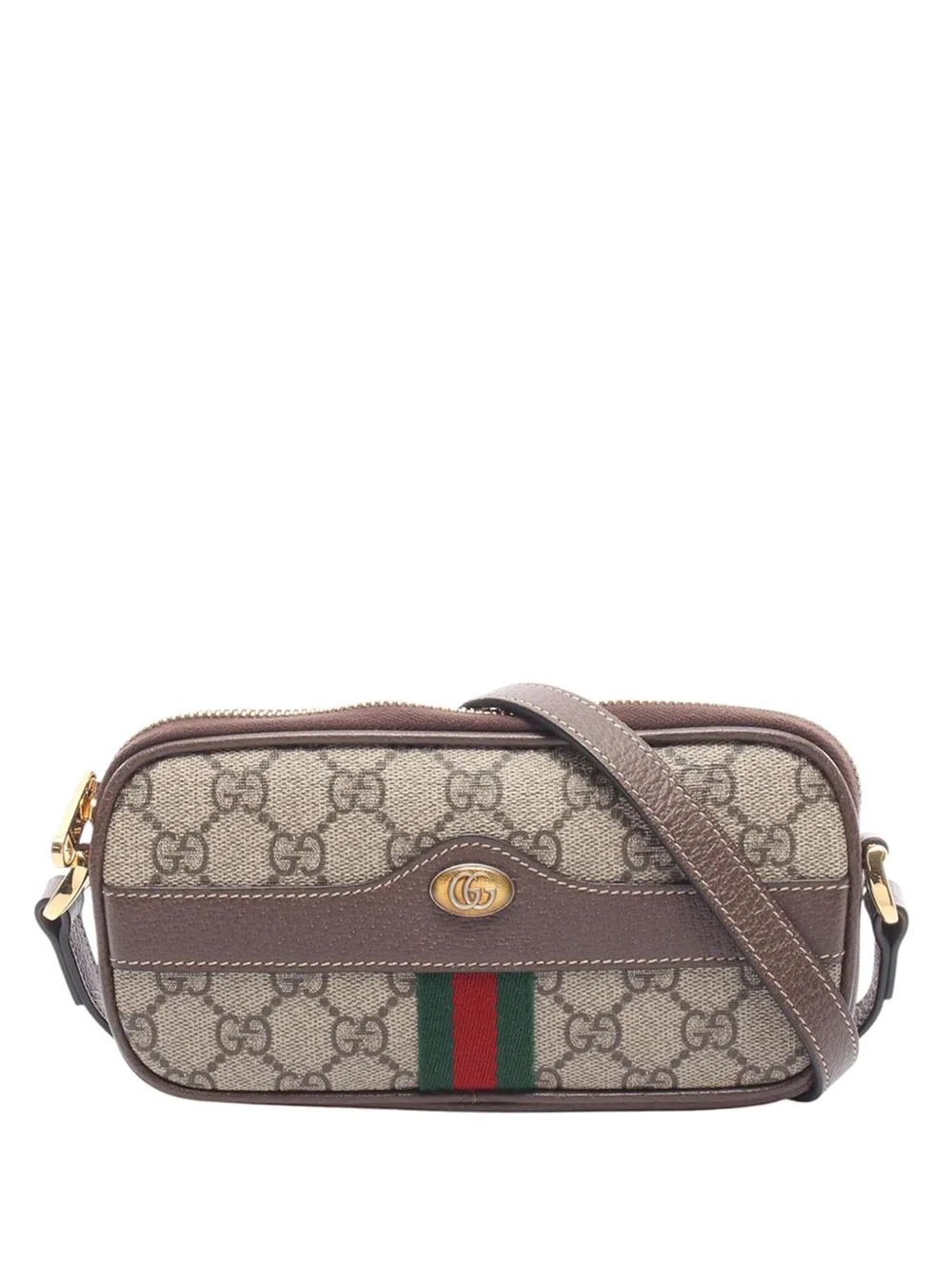 Gucci Pre-Owned 2016-2026 Mini GG Supreme Web Ophidia crossbody bag - Toni neutri