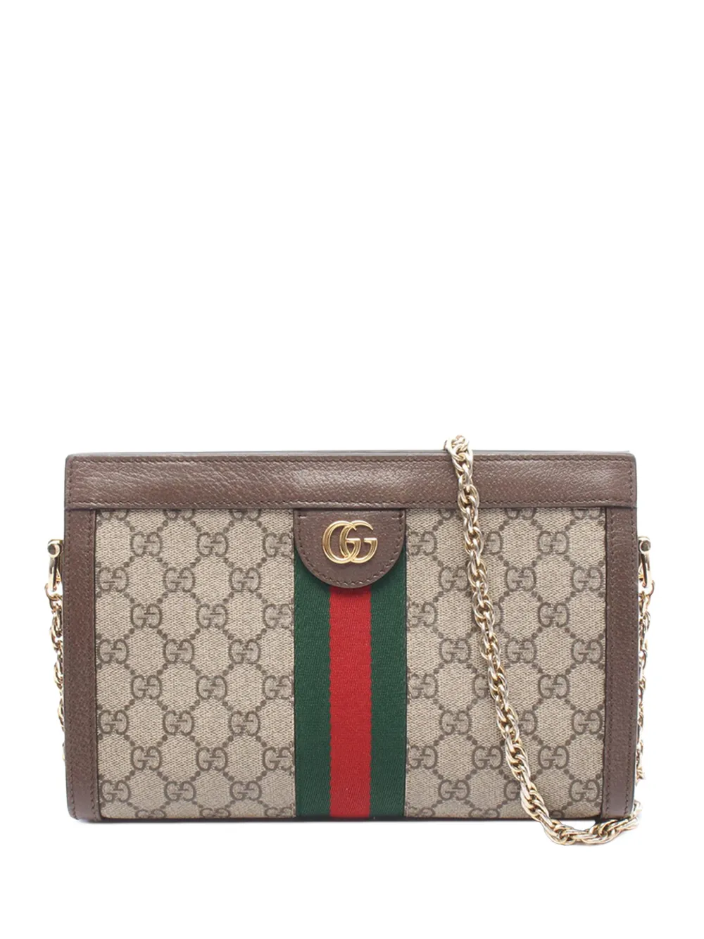 Gucci Pre-Owned 2016-2026 Small GG Supreme Web Ophidia Chain crossbody bag - Toni neutri