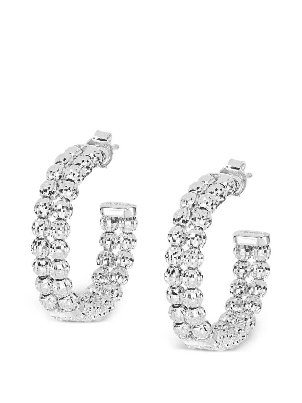DESMOS Crystal double-row hoop earrings - Argento
