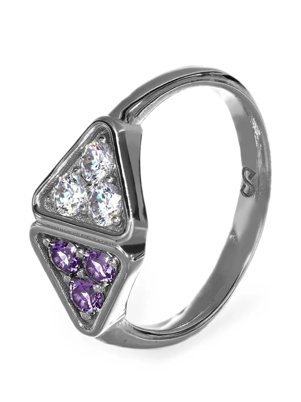 DESMOS Infinity triangular-motif ring - Argento