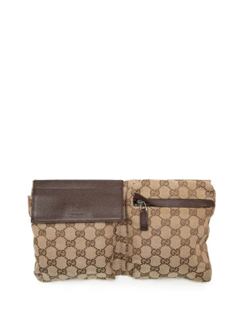 Gucci Pre-Owned 2000-2015 GG Canvas Web Double Pocket belt bag