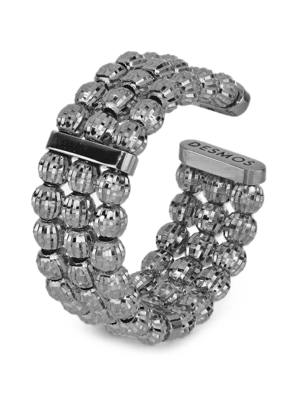 DESMOS Crystal three-row ring - Argento