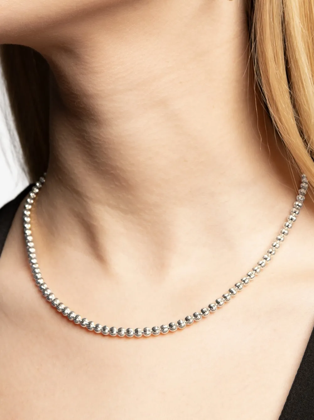  Desmos Collar Crystal Con Cuentas - Plateado 