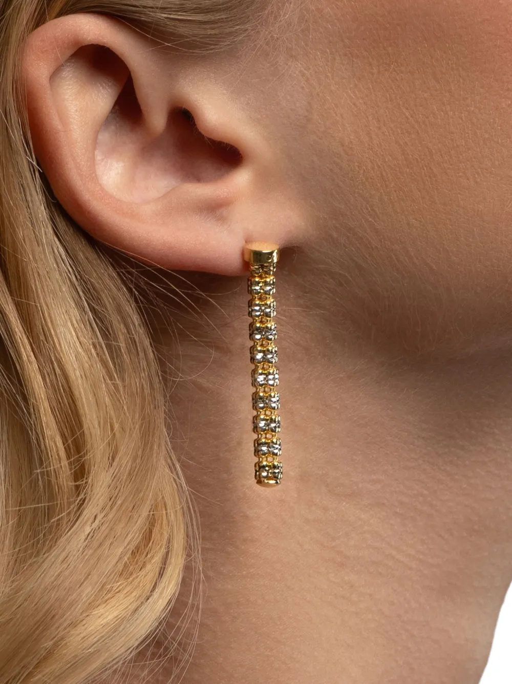  Desmos Pendientes Infinity Round Con Diamantes - Dorado 