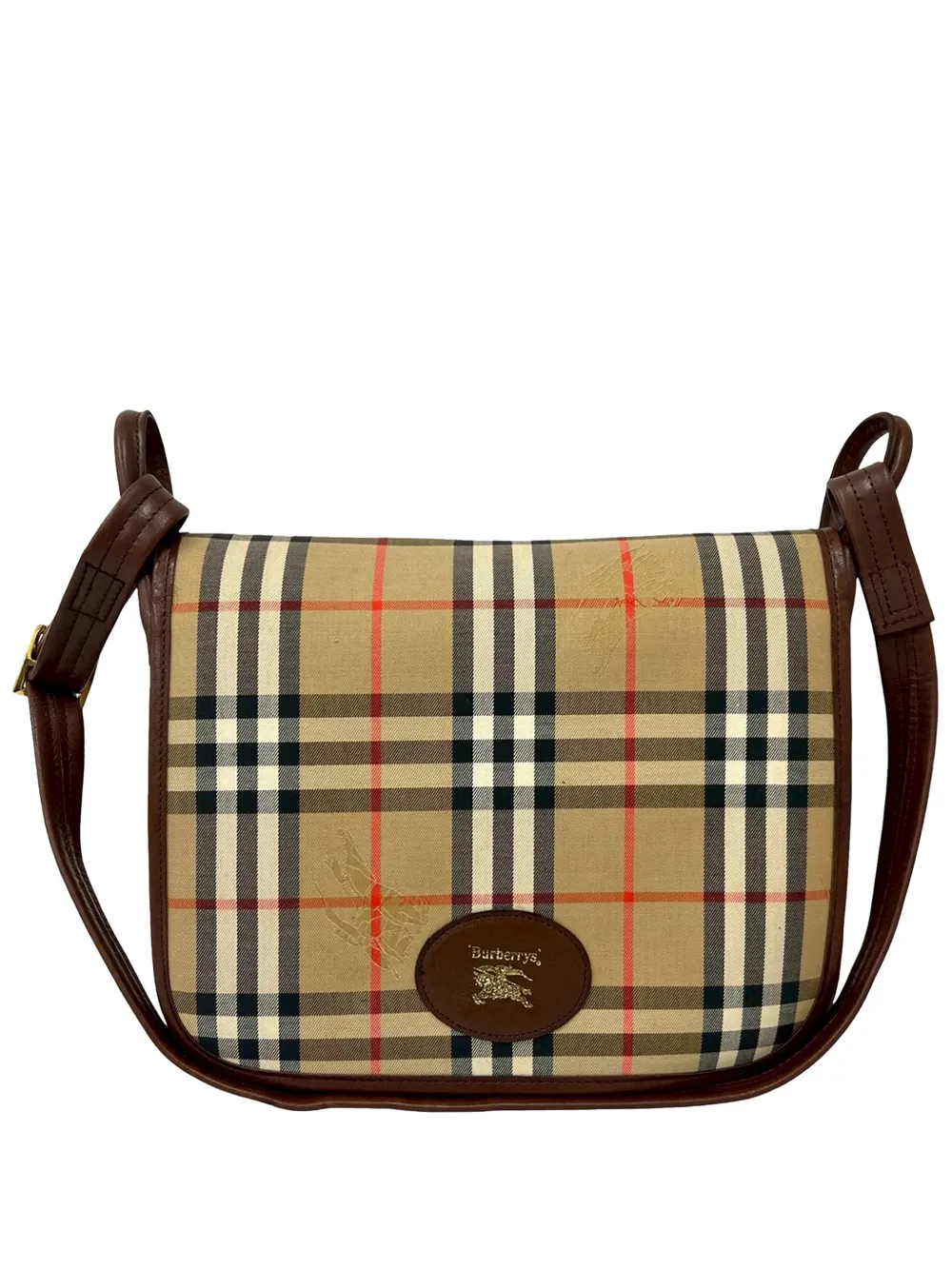 Burberry Pre-Owned 20th Century Haymarket Check Canvas crossbody bag - Neutrals