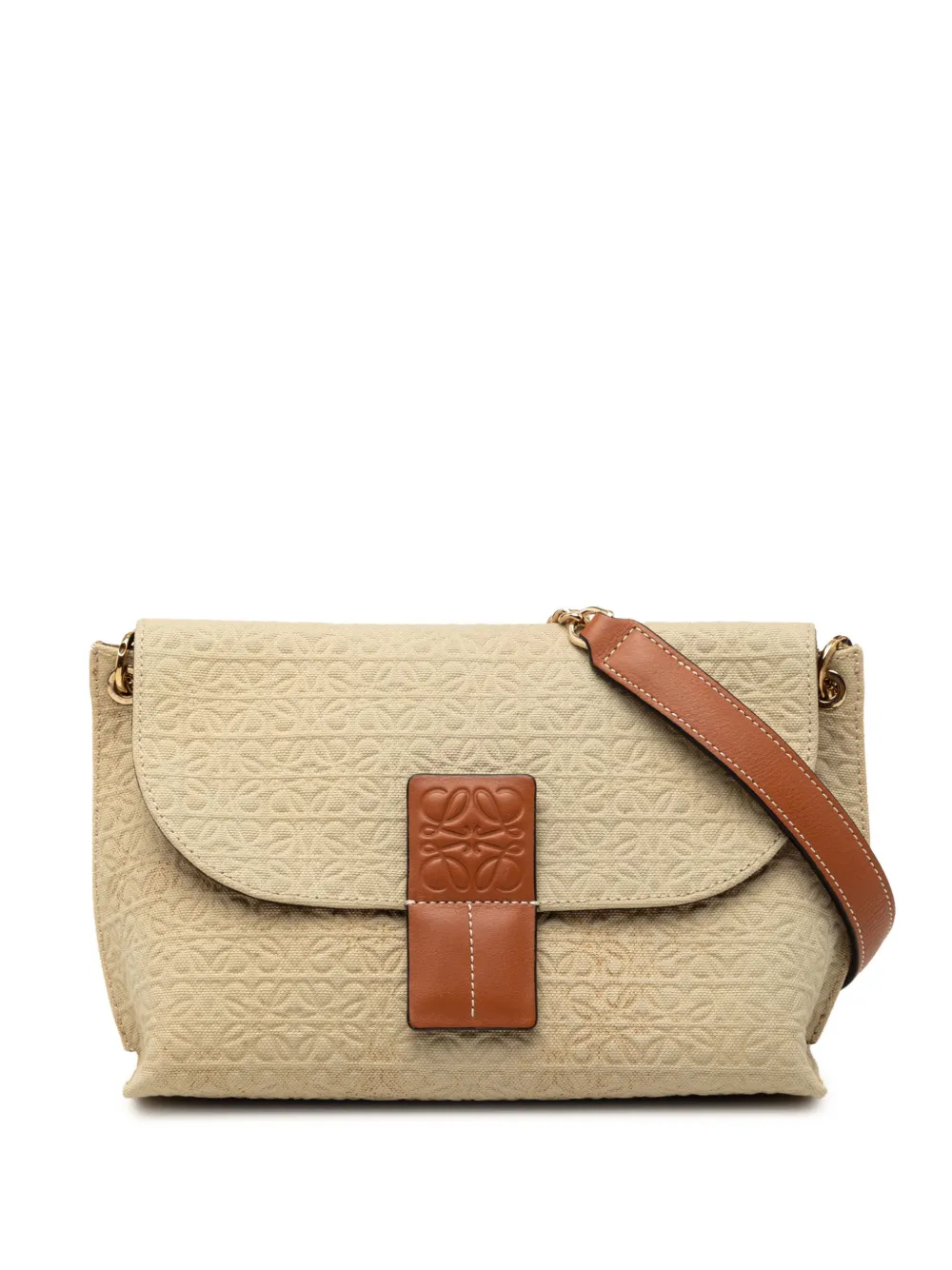 Loewe Pre-Owned 2017 Canvas Repeat Anagram Avenue crossbody bag - Neutrals