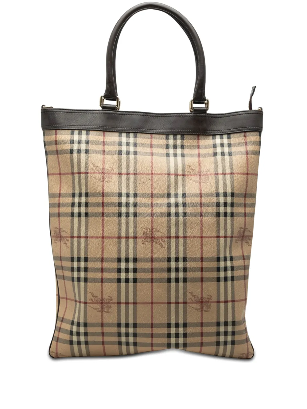 Burberry Pre-Owned 2000-2017 Haymarket Check Coated Canvas Tote satchel - Neutrals