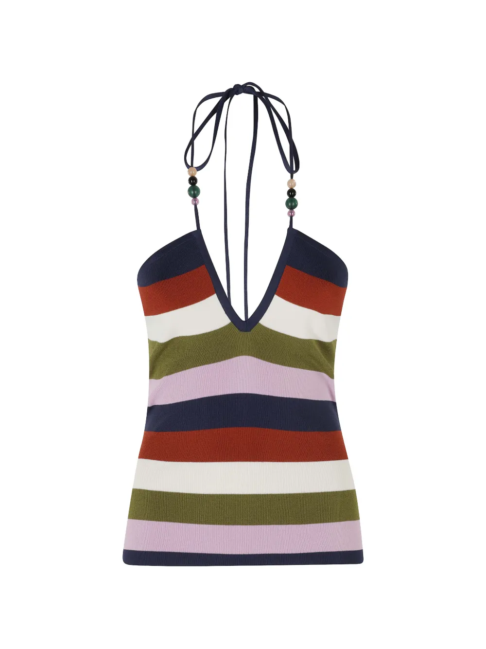 Essentiel Antwerp bead-embellished striped top - Blu