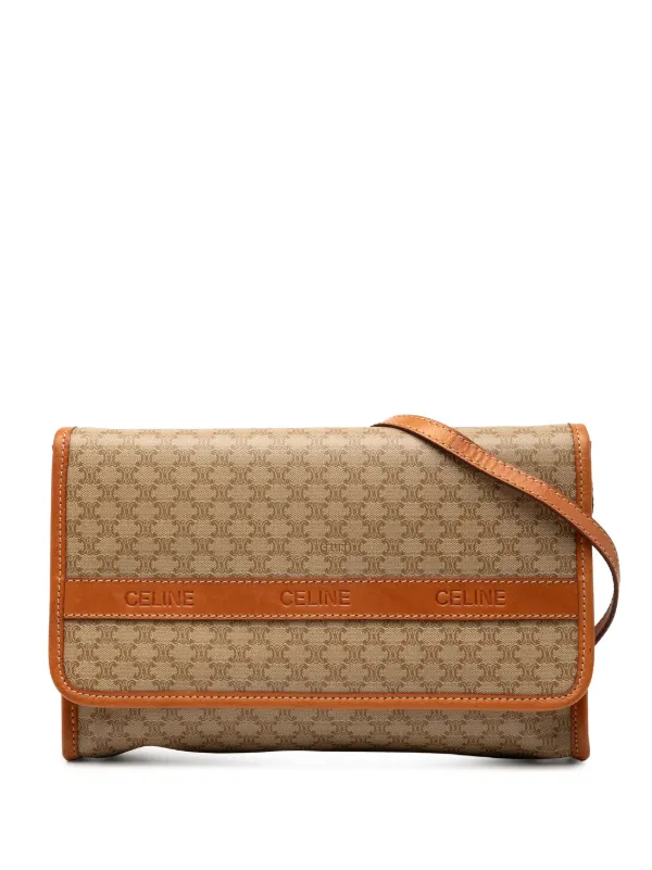 Celine Pre-owned 1991 Macadam Coated Canvas Crossbody Bag in Neutrals