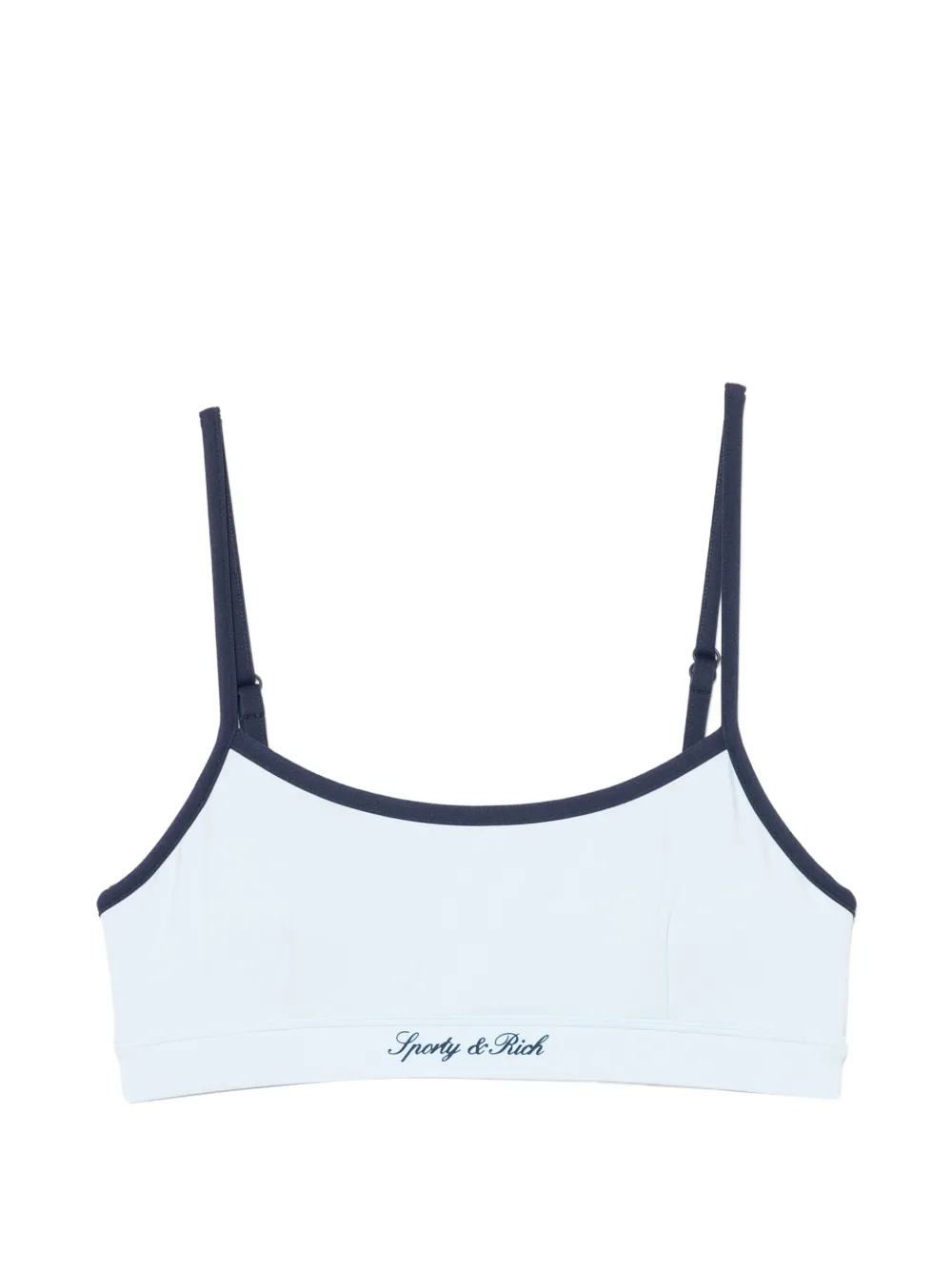Sporty & Rich Sport-BH mit Logo-Print - Blau