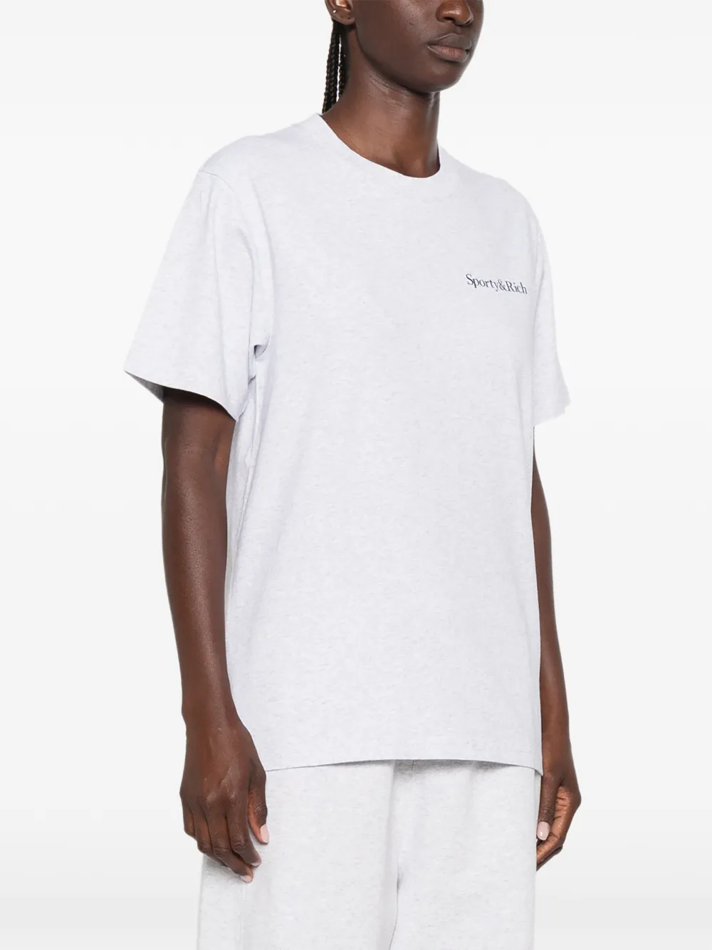 Sporty & Rich Fema T-shirt met logo-print Grijs
