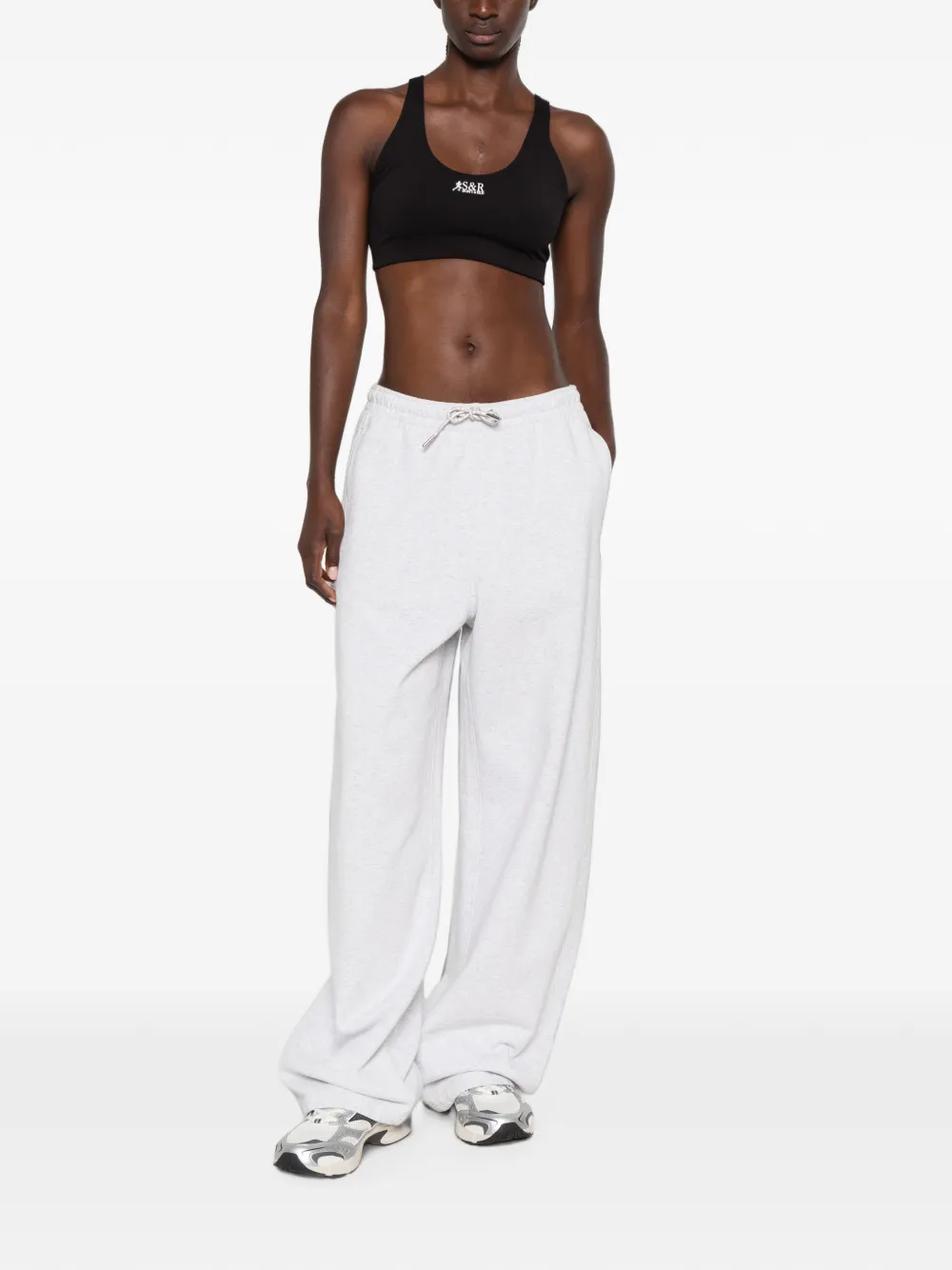 Sporty & Rich Sport-bh met logoprint Zwart