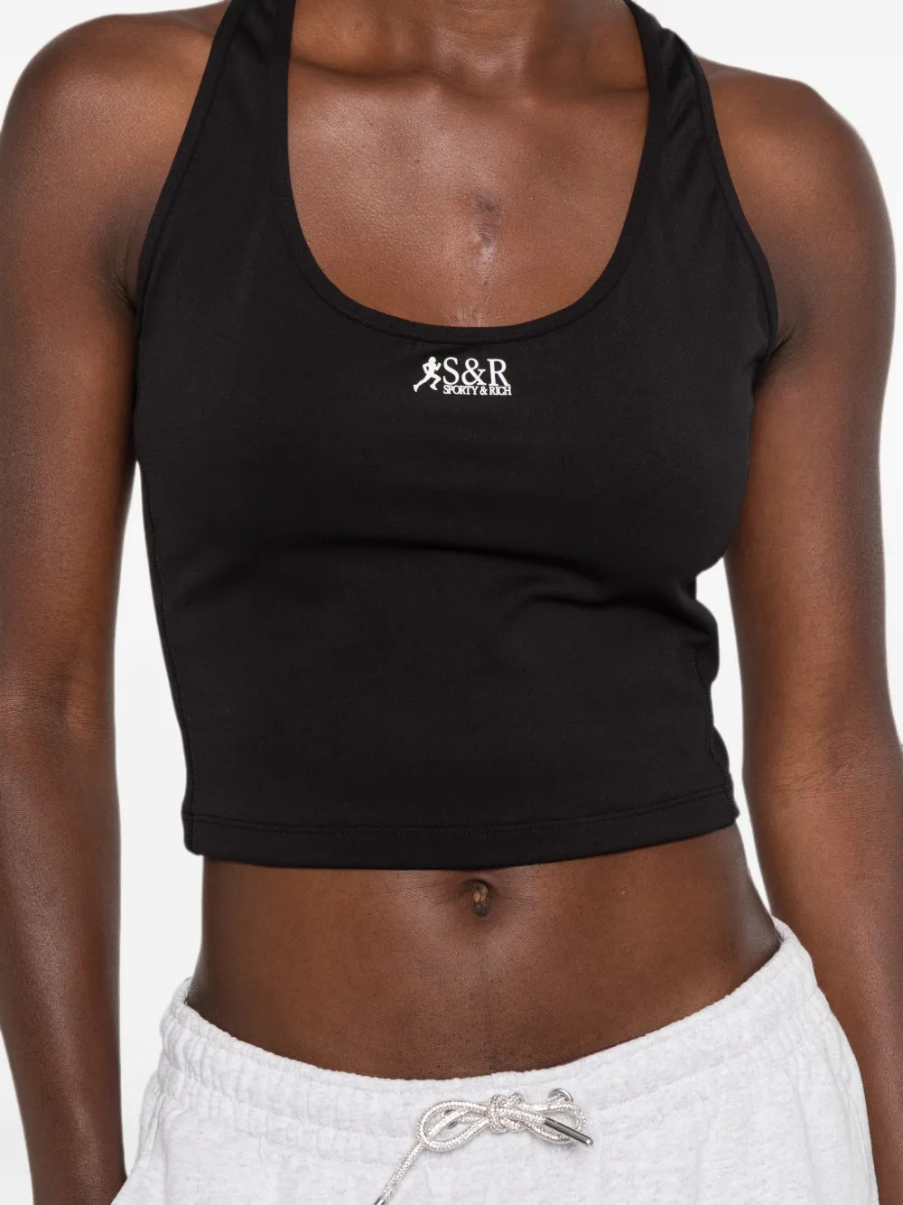 Sporty & Rich Sport-bh met logoprint Zwart