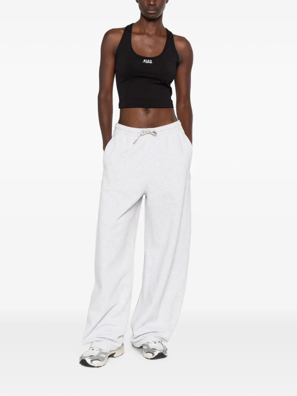 Sporty & Rich Sport-bh met logoprint Zwart