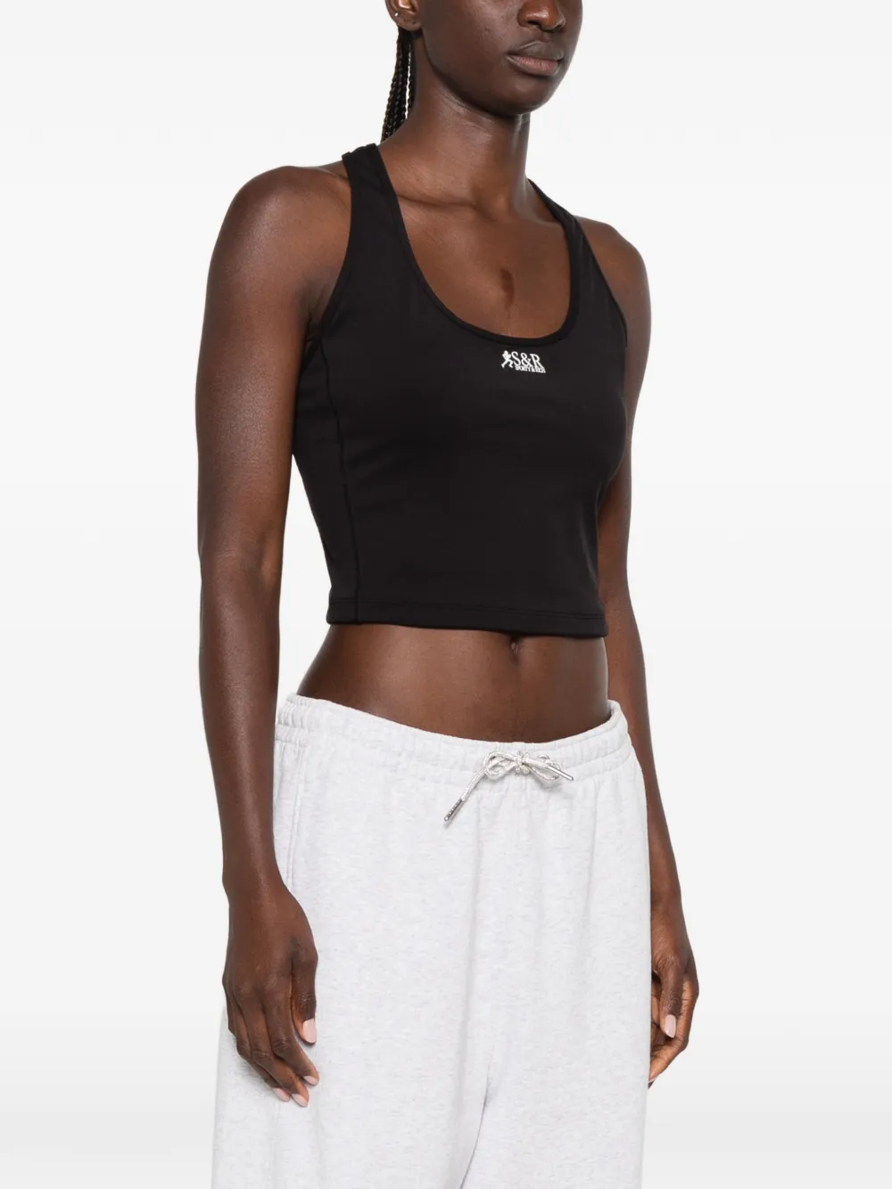Sporty & Rich Sport-bh met logoprint Zwart