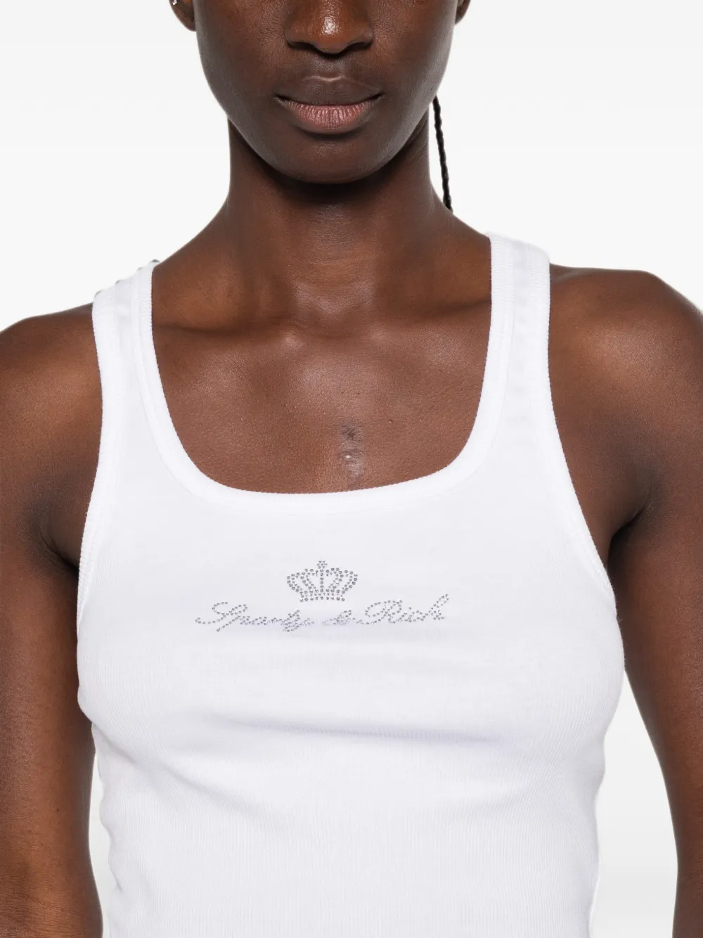 Sporty & Rich Priscila verfraaide tanktop Wit