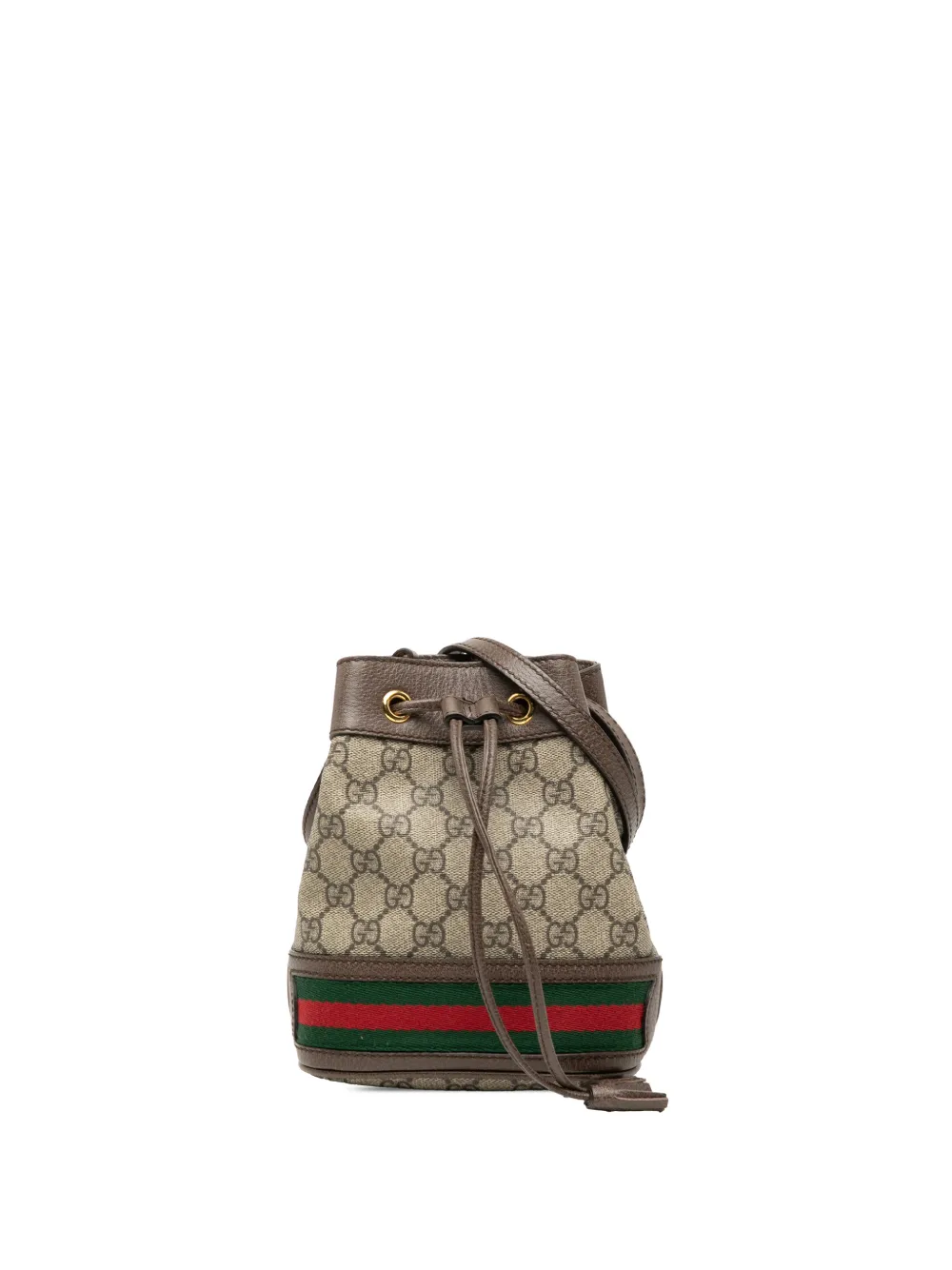 Gucci Pre-Owned 2016-2026 Mini GG Supreme Web Ophidia bucket bag - Neutrals