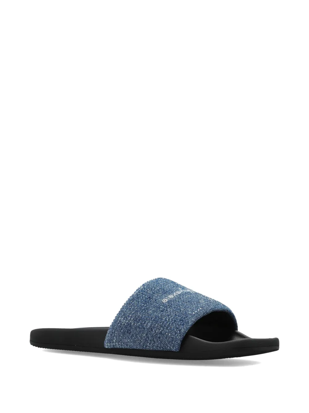 Alexander Wang sequin-embellished denim slides Blauw
