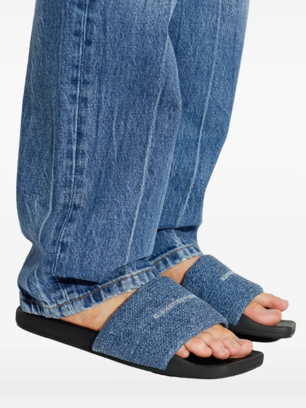 Alexander Wang ロゴ サンダル | ブルー | FARFETCH JP