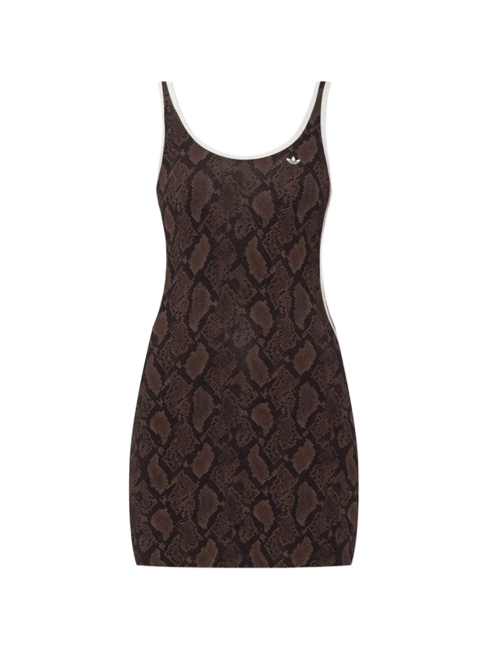 adidas snake-print logo-embroidered mini dress - Marrone