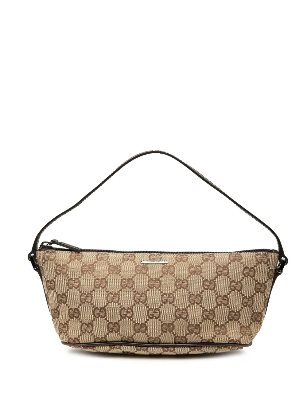 Pre-owned Gucci 2000-2015 Gg Canvas Boat Shoulder Bag In Neutral