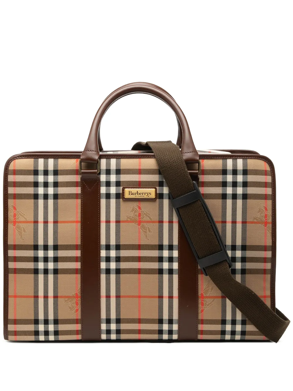 Burberry Pre-Owned 20th Century Haymarket Check Canvas business bag - Neutrals