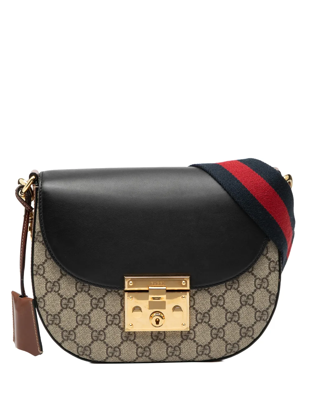 Gucci Pre-Owned 2000-2015 GG Supreme Web Padlock crossbody bag - Toni neutri