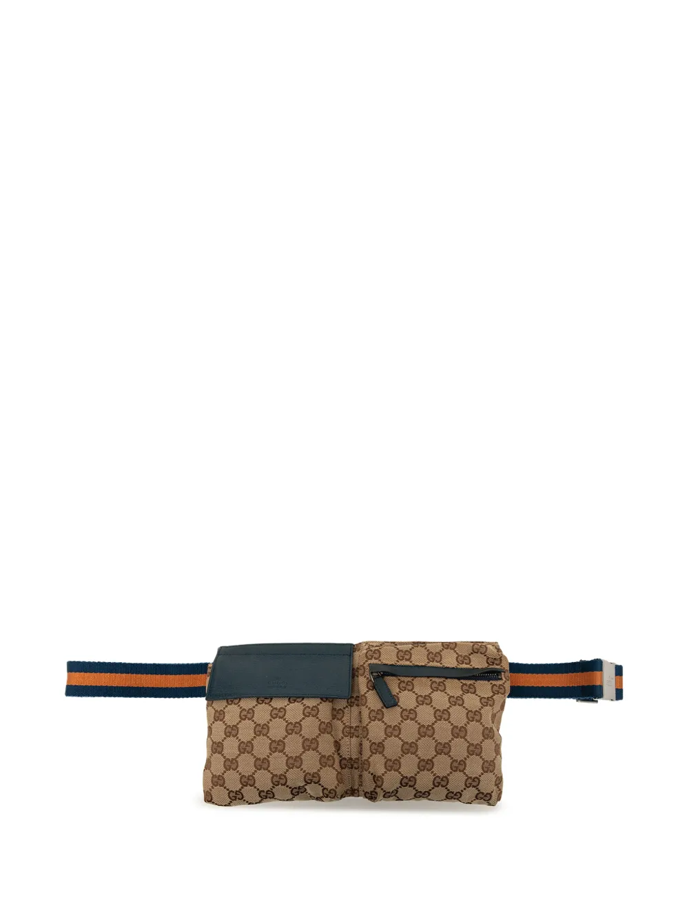 Gucci Pre-Owned 2000-2015 GG Canvas Web Double Pocket belt bag - Toni neutri