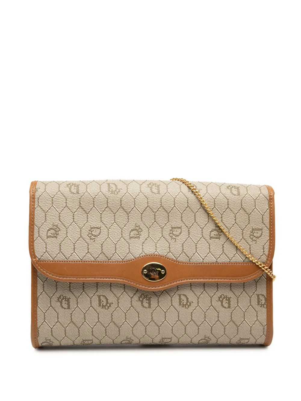 Christian Dior Pre-Owned 20th Century Honeycomb Coated Canvas Chain crossbody bag - Toni neutri