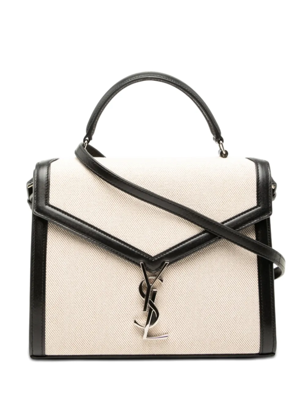 Saint Laurent Pre-Owned 2019 Medium Canvas Cassandra Top Handle Bag satchel - Neutrals
