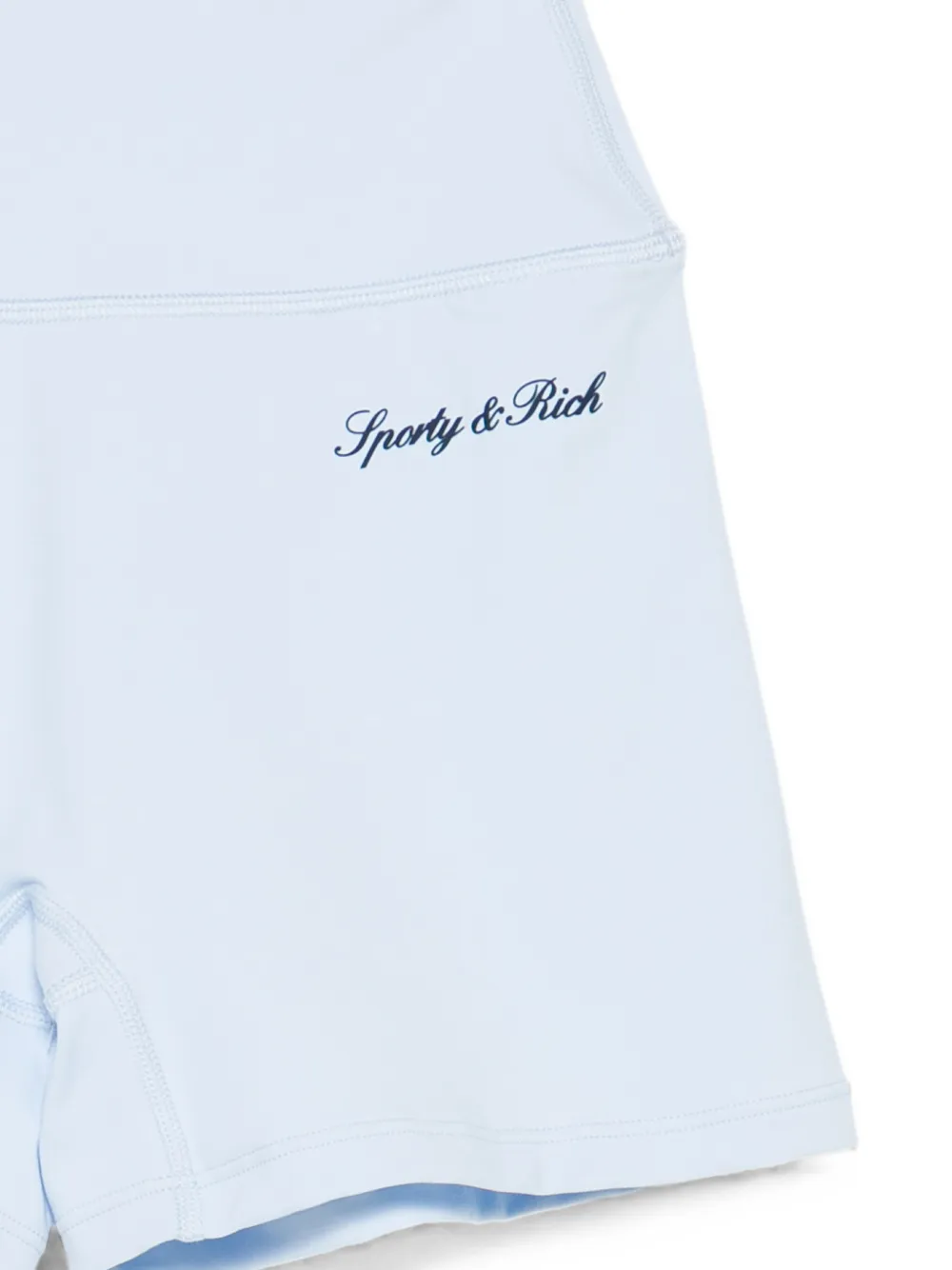 Sporty & Rich Fietsshorts met logoprint Blauw