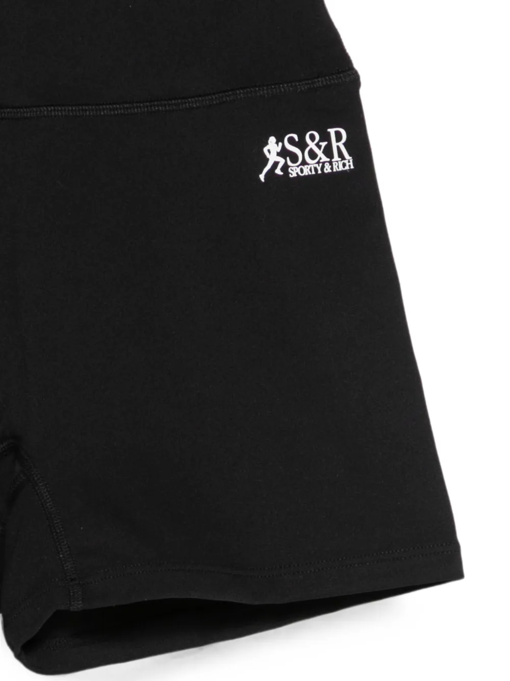 Sporty & Rich Fietsshorts met logoprint Zwart
