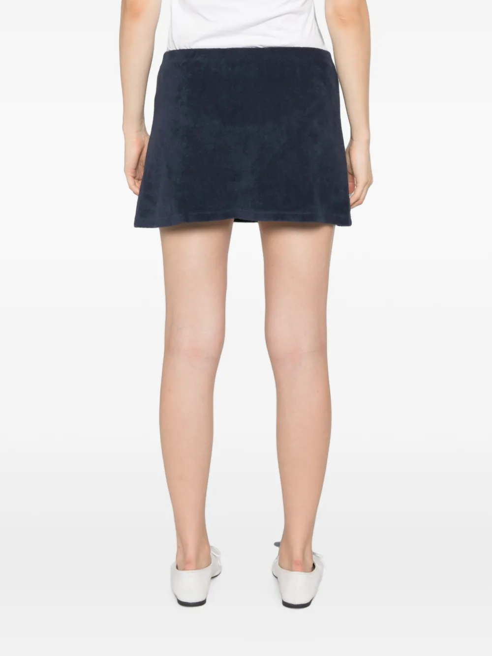 Sporty & Rich Mini-rok met geborduurd logo en badstof Blauw